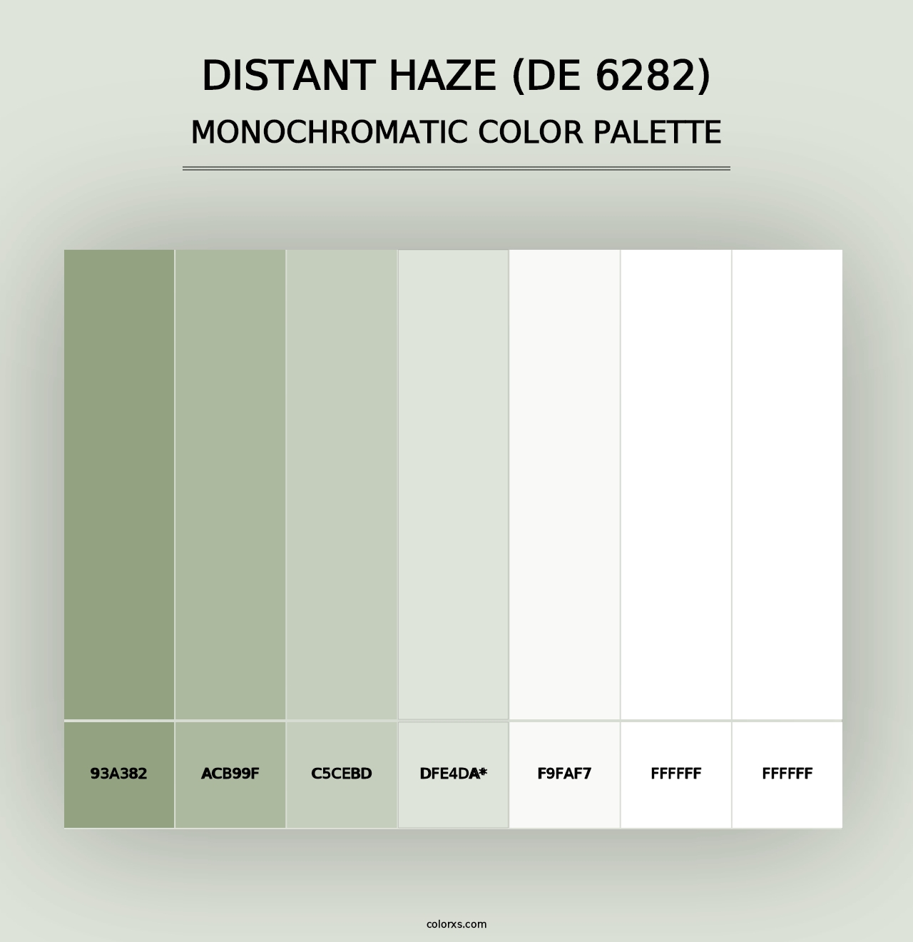 Distant Haze (DE 6282) - Monochromatic Color Palette