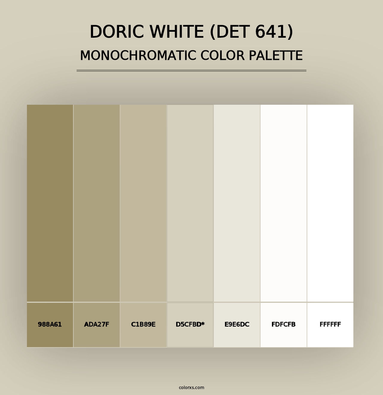 Doric White (DET 641) - Monochromatic Color Palette