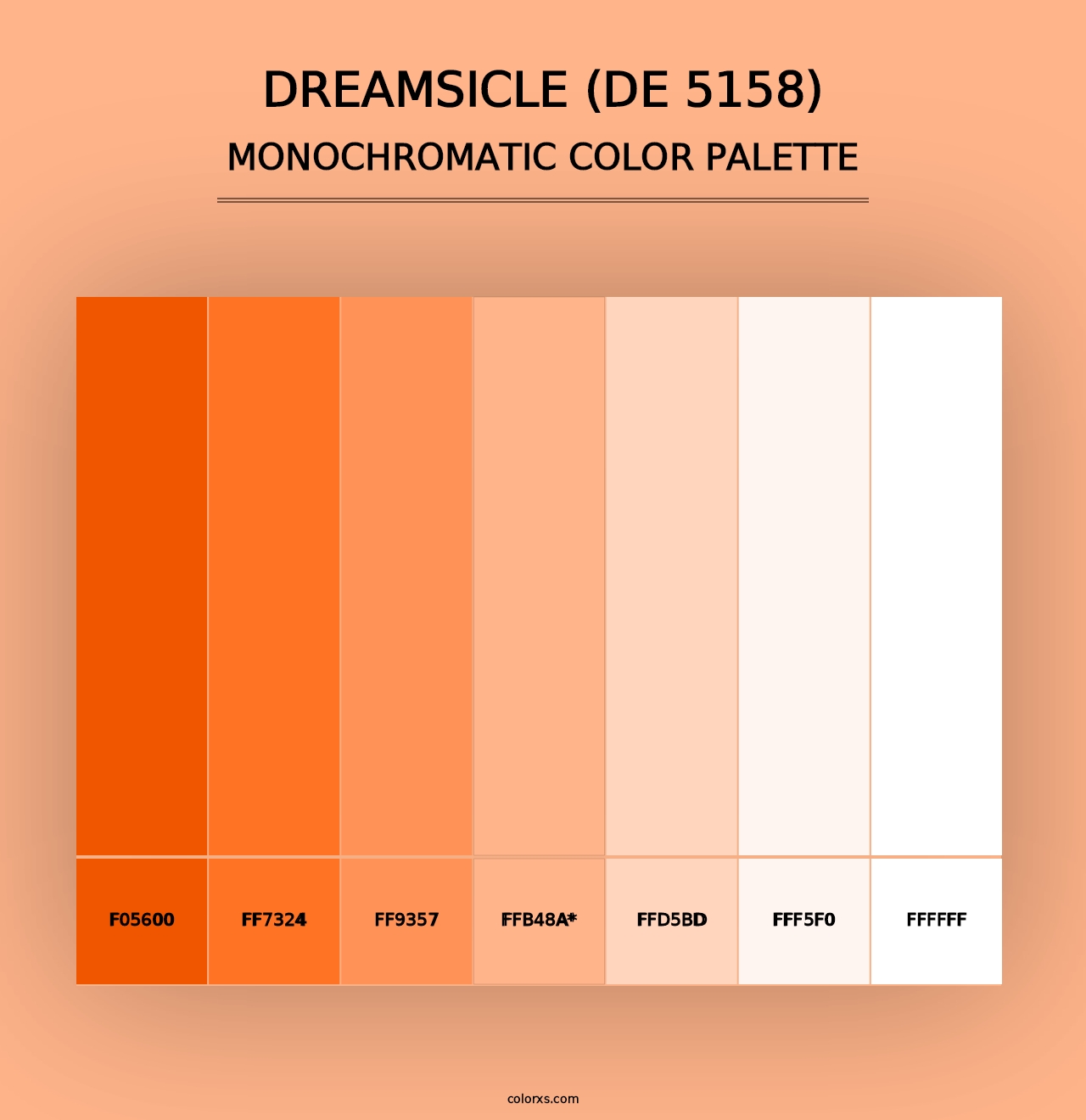 Dreamsicle (DE 5158) - Monochromatic Color Palette