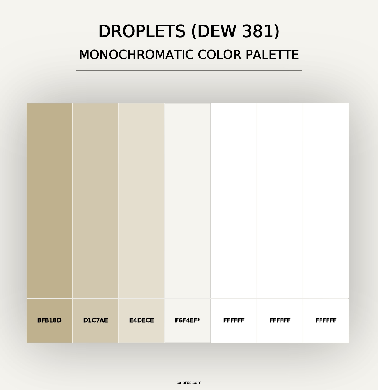 Droplets (DEW 381) - Monochromatic Color Palette