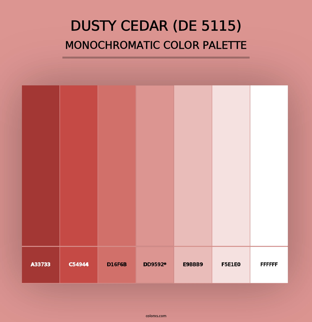 Dusty Cedar (DE 5115) - Monochromatic Color Palette