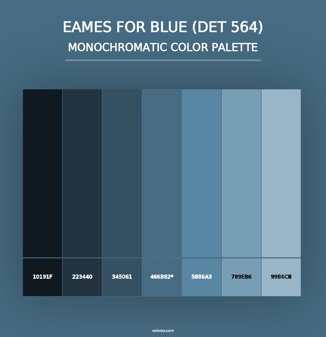 Eames for Blue (DET 564) - Monochromatic Color Palette