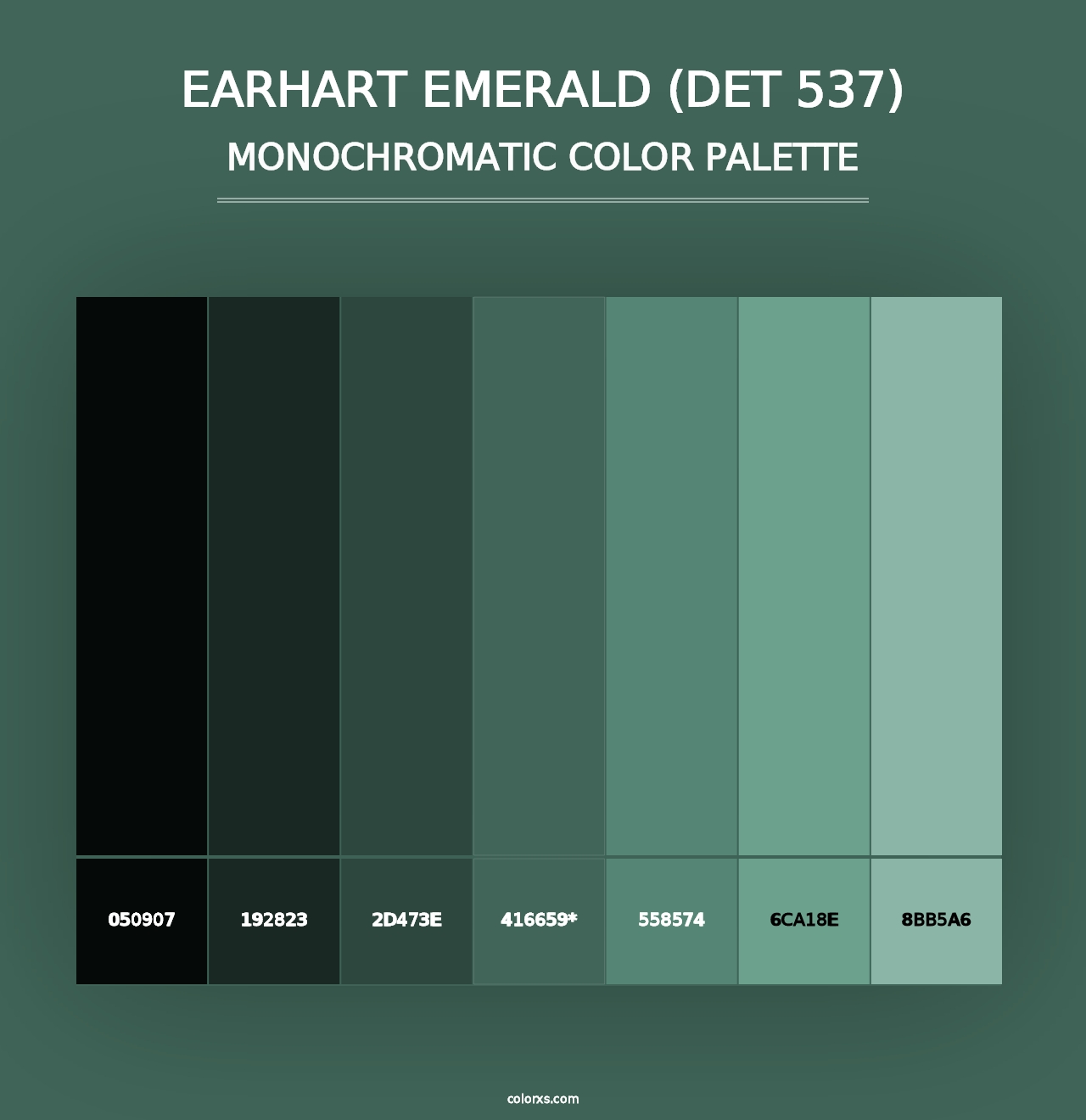 Earhart Emerald (DET 537) - Monochromatic Color Palette