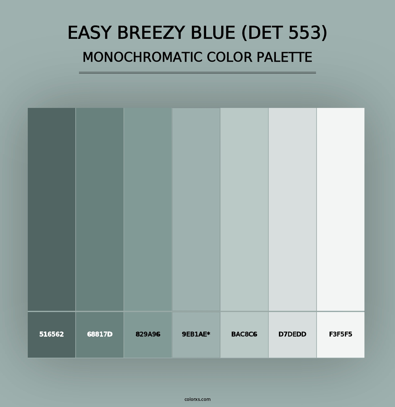 Easy Breezy Blue (DET 553) - Monochromatic Color Palette