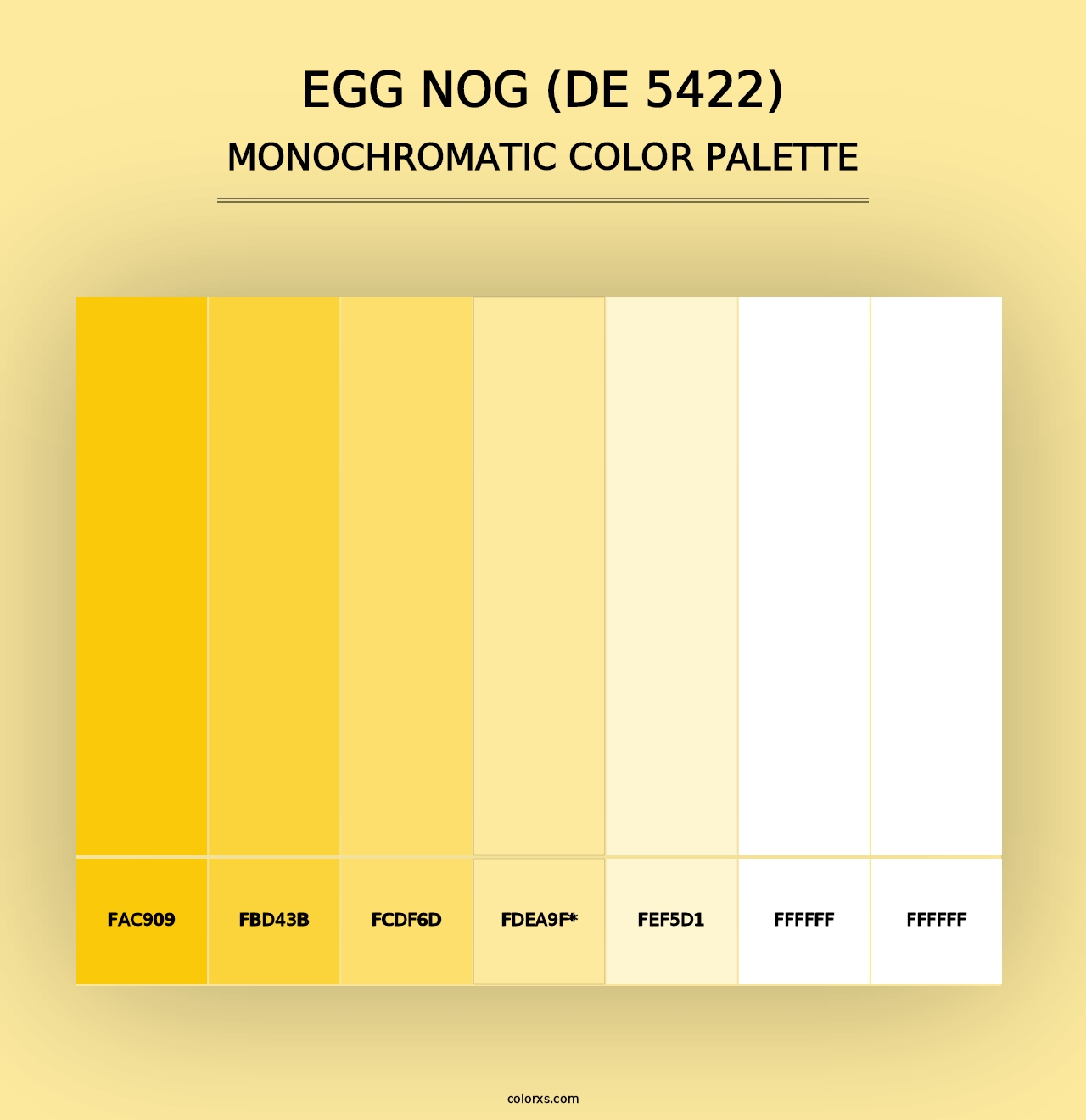 Egg Nog (DE 5422) - Monochromatic Color Palette