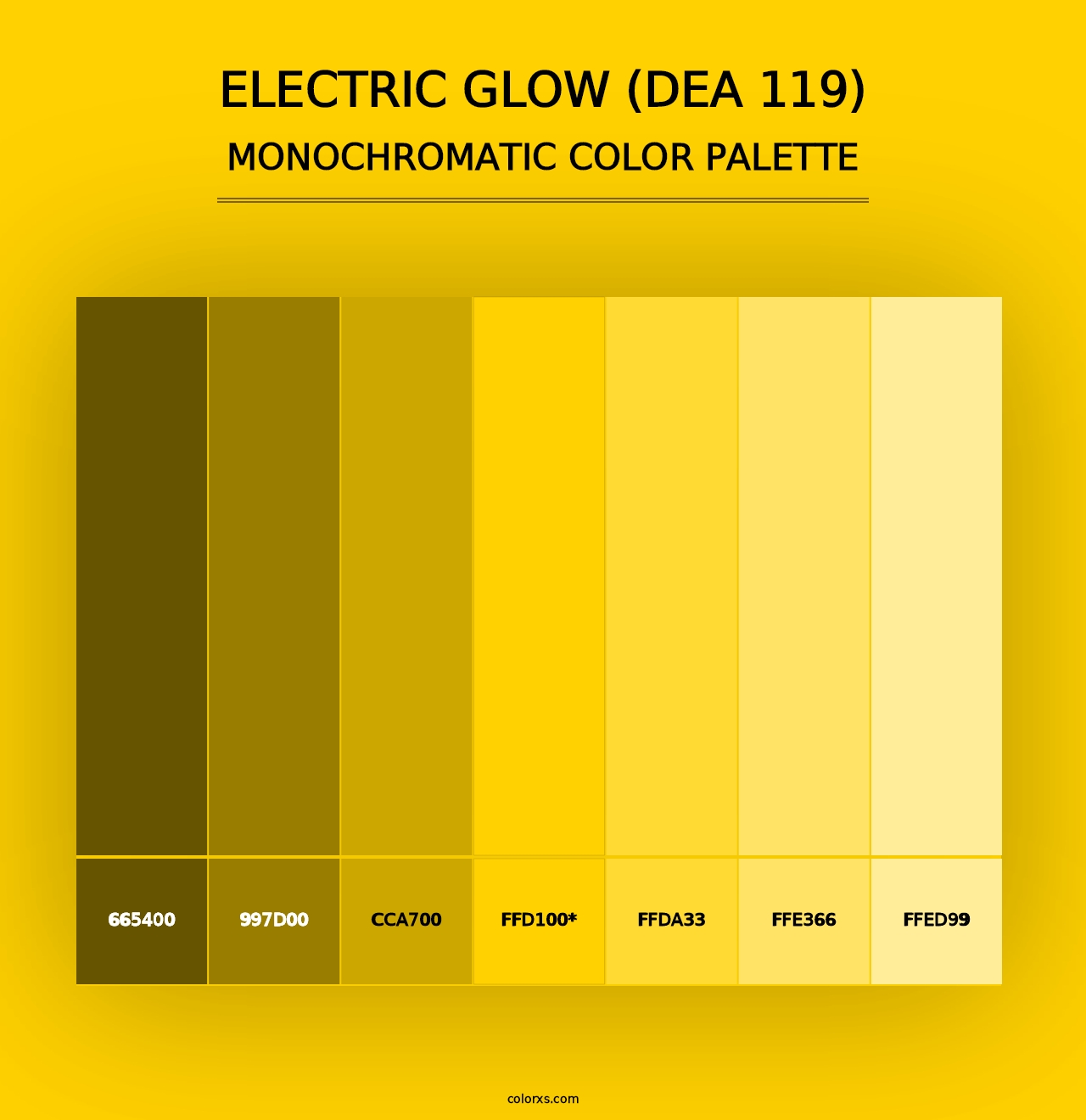 Electric Glow (DEA 119) - Monochromatic Color Palette