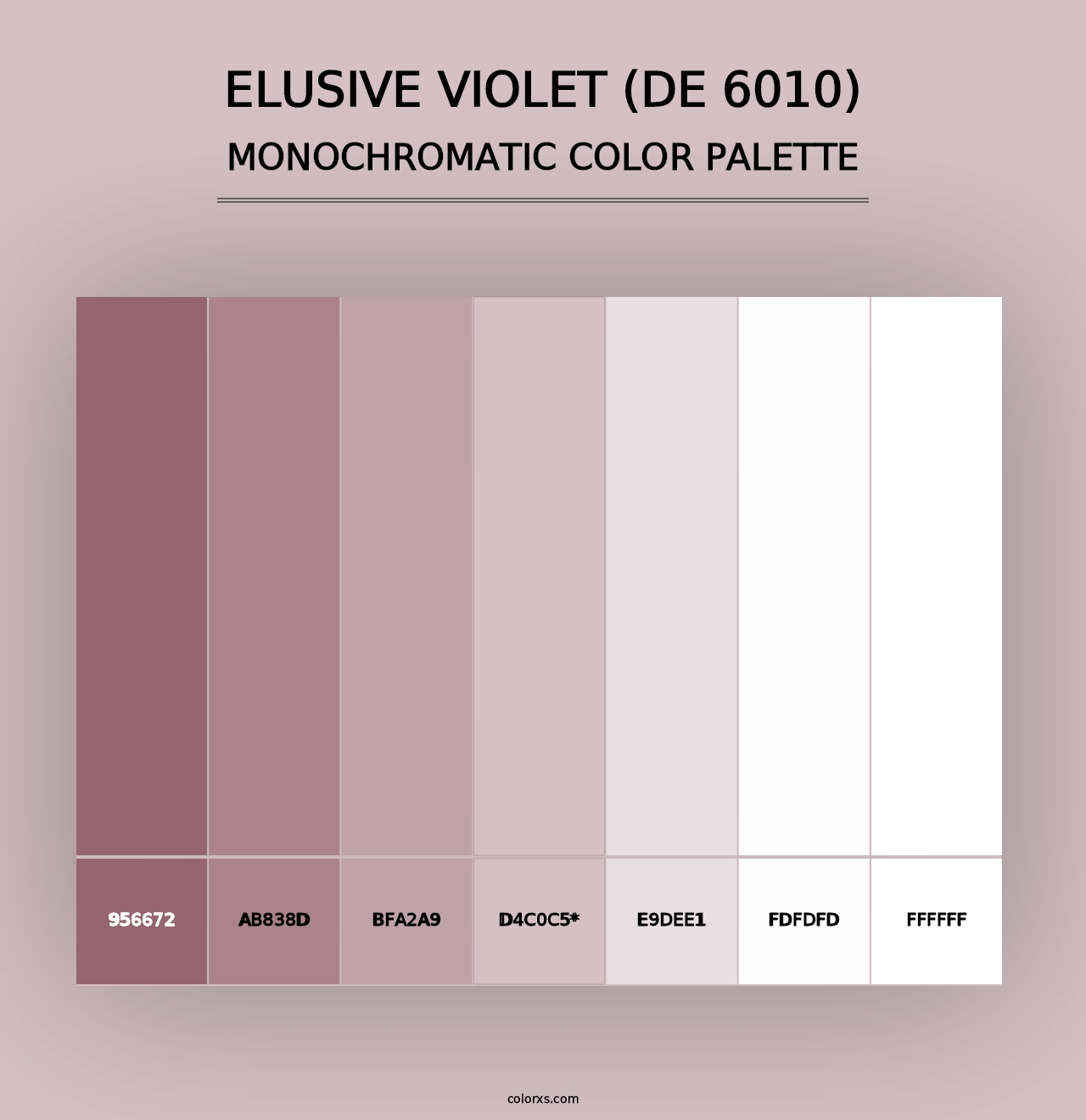 Elusive Violet (DE 6010) - Monochromatic Color Palette