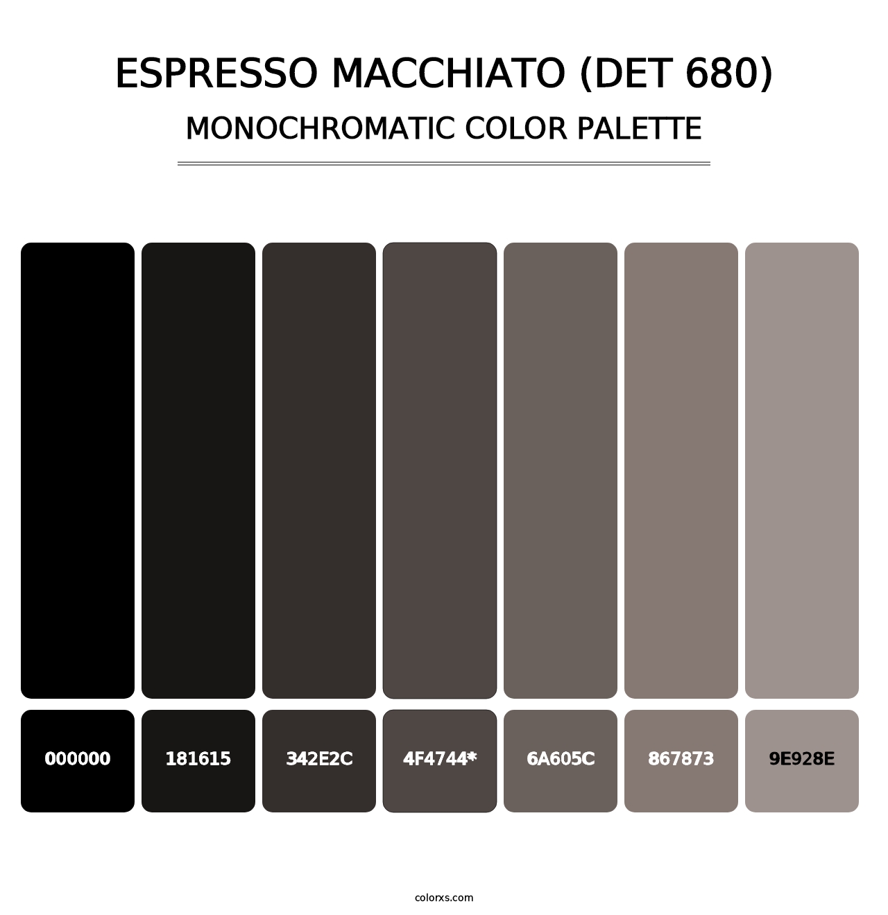 Espresso Macchiato (DET 680) - Monochromatic Color Palette