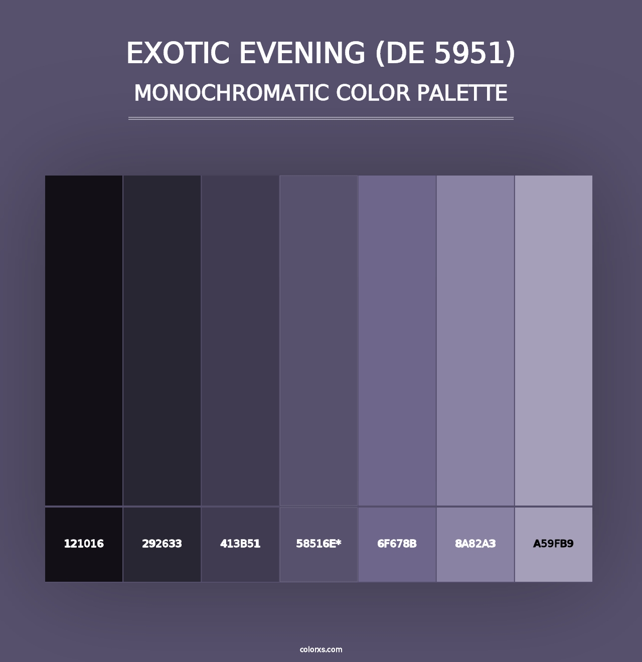 Exotic Evening (DE 5951) - Monochromatic Color Palette