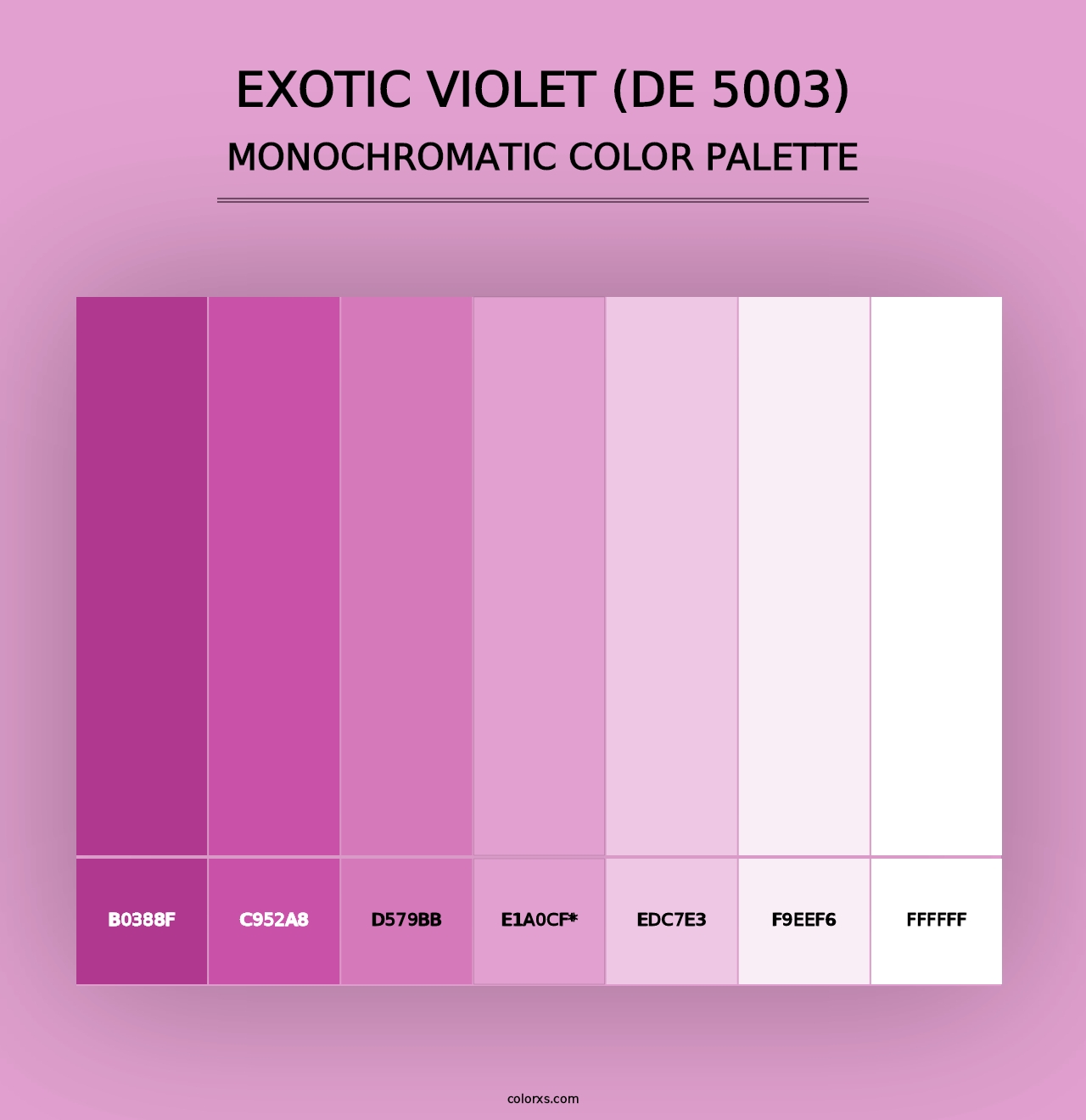 Exotic Violet (DE 5003) - Monochromatic Color Palette