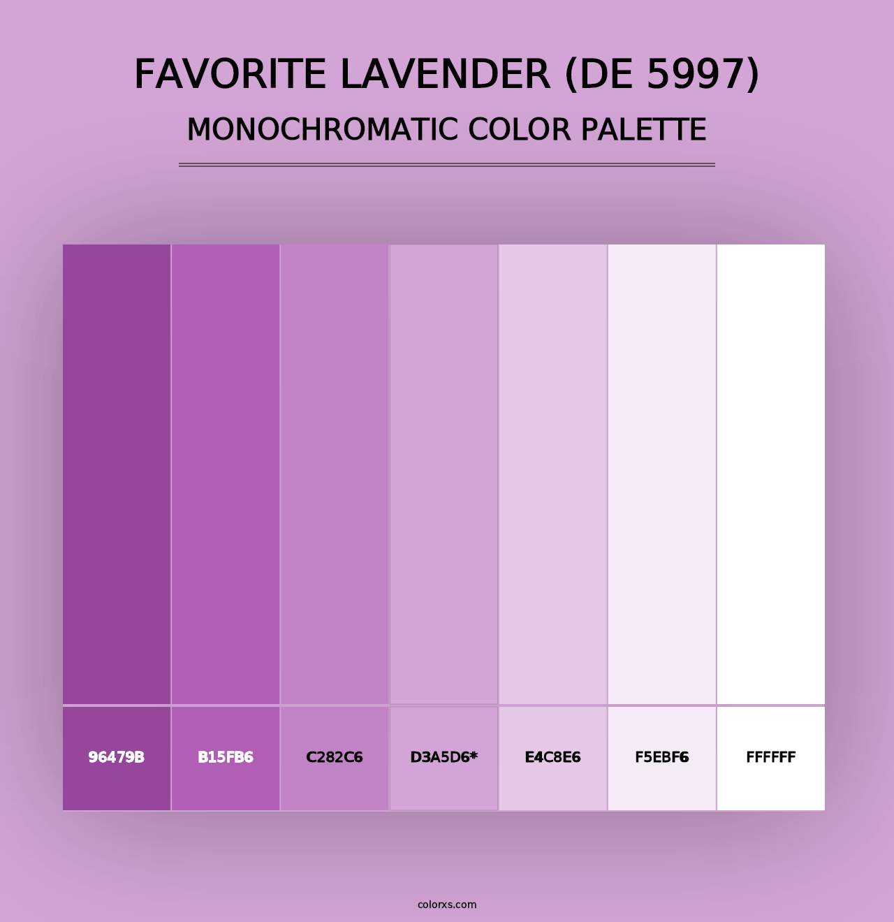 Favorite Lavender (DE 5997) - Monochromatic Color Palette