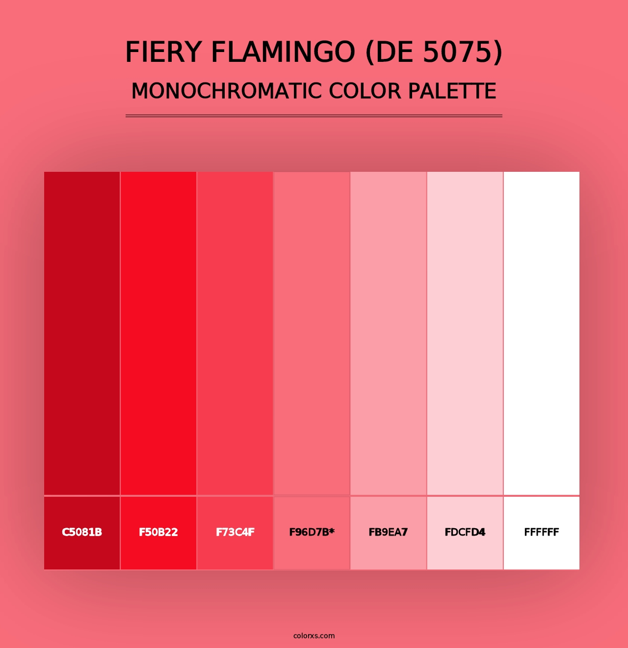 Fiery Flamingo (DE 5075) - Monochromatic Color Palette