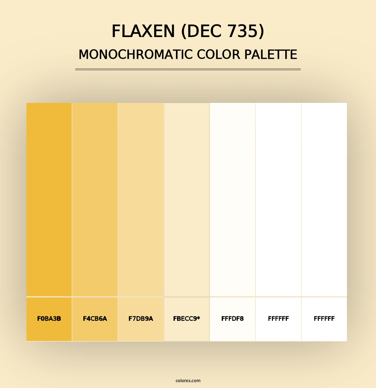 Flaxen (DEC 735) - Monochromatic Color Palette