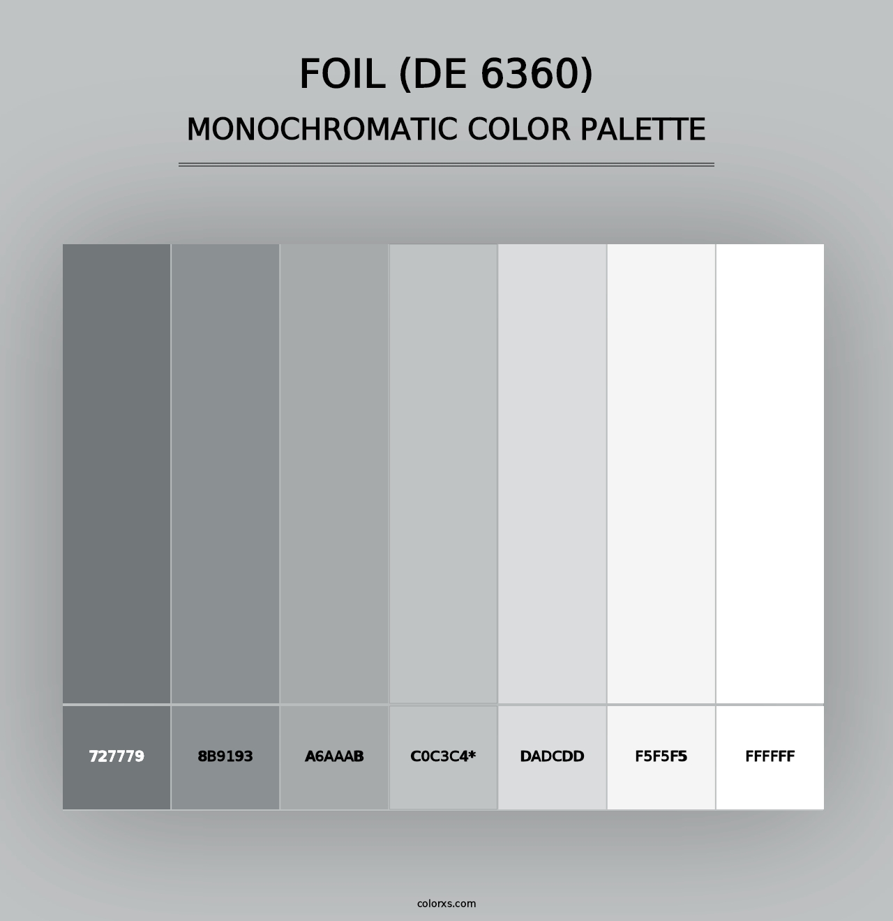 Foil (DE 6360) - Monochromatic Color Palette