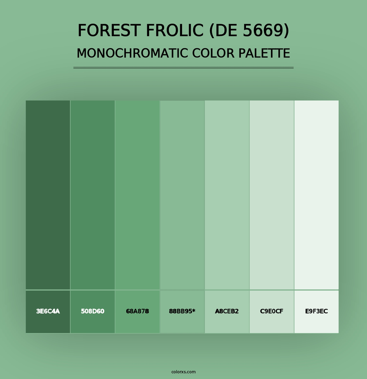 Forest Frolic (DE 5669) - Monochromatic Color Palette