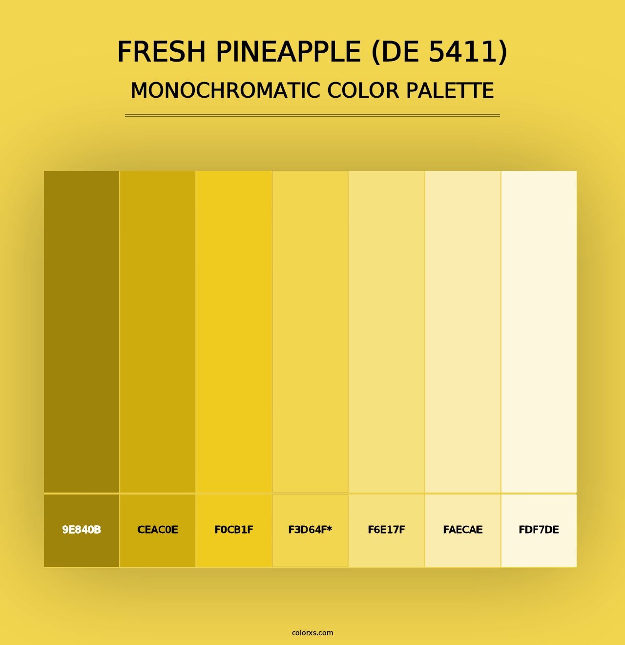 Fresh Pineapple (DE 5411) - Monochromatic Color Palette