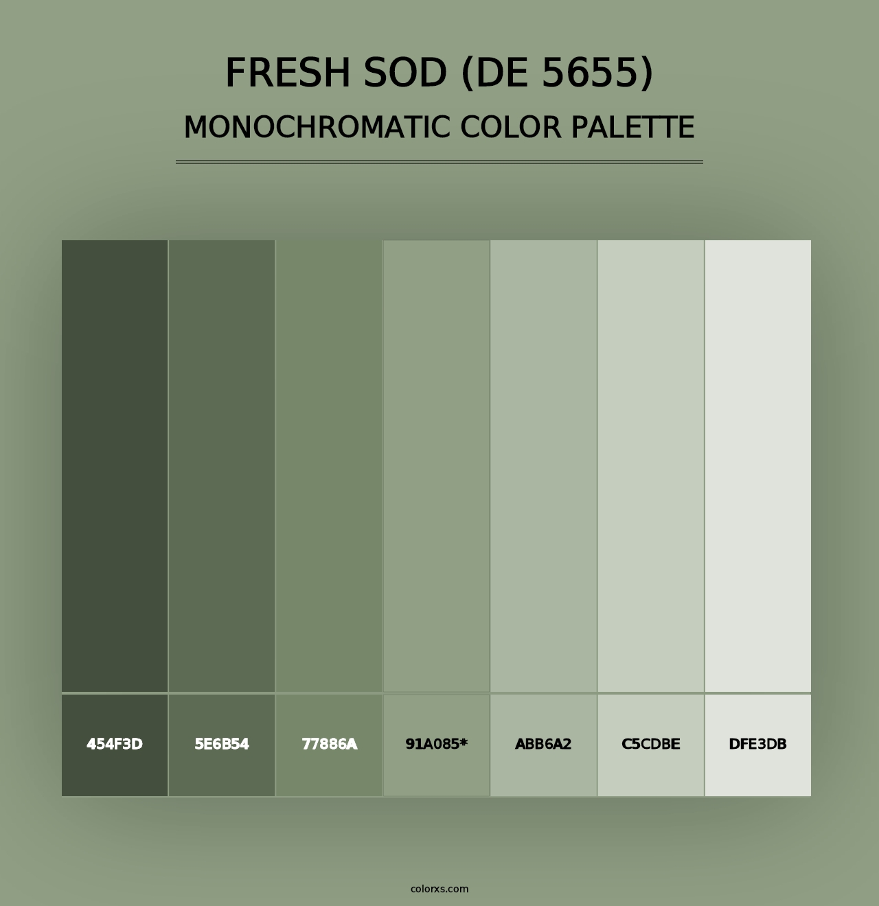 Fresh Sod (DE 5655) - Monochromatic Color Palette