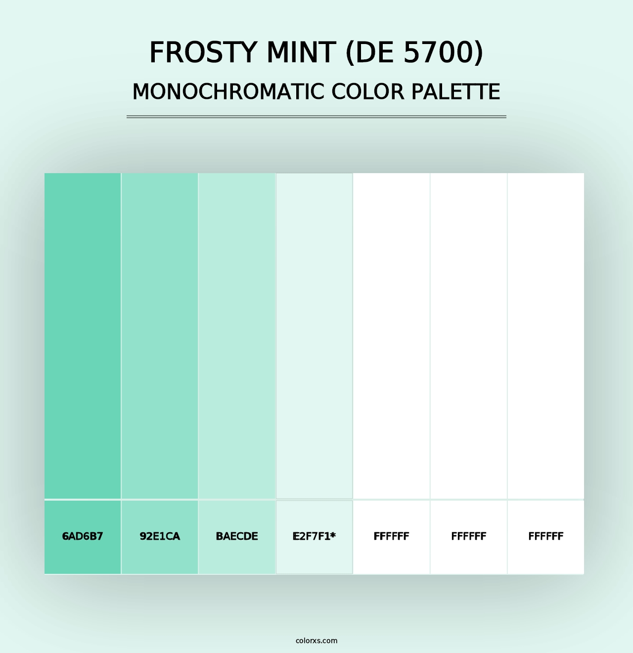 Frosty Mint (DE 5700) - Monochromatic Color Palette