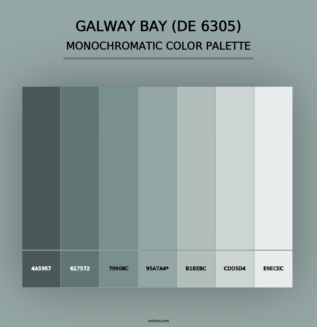 Galway Bay (DE 6305) - Monochromatic Color Palette