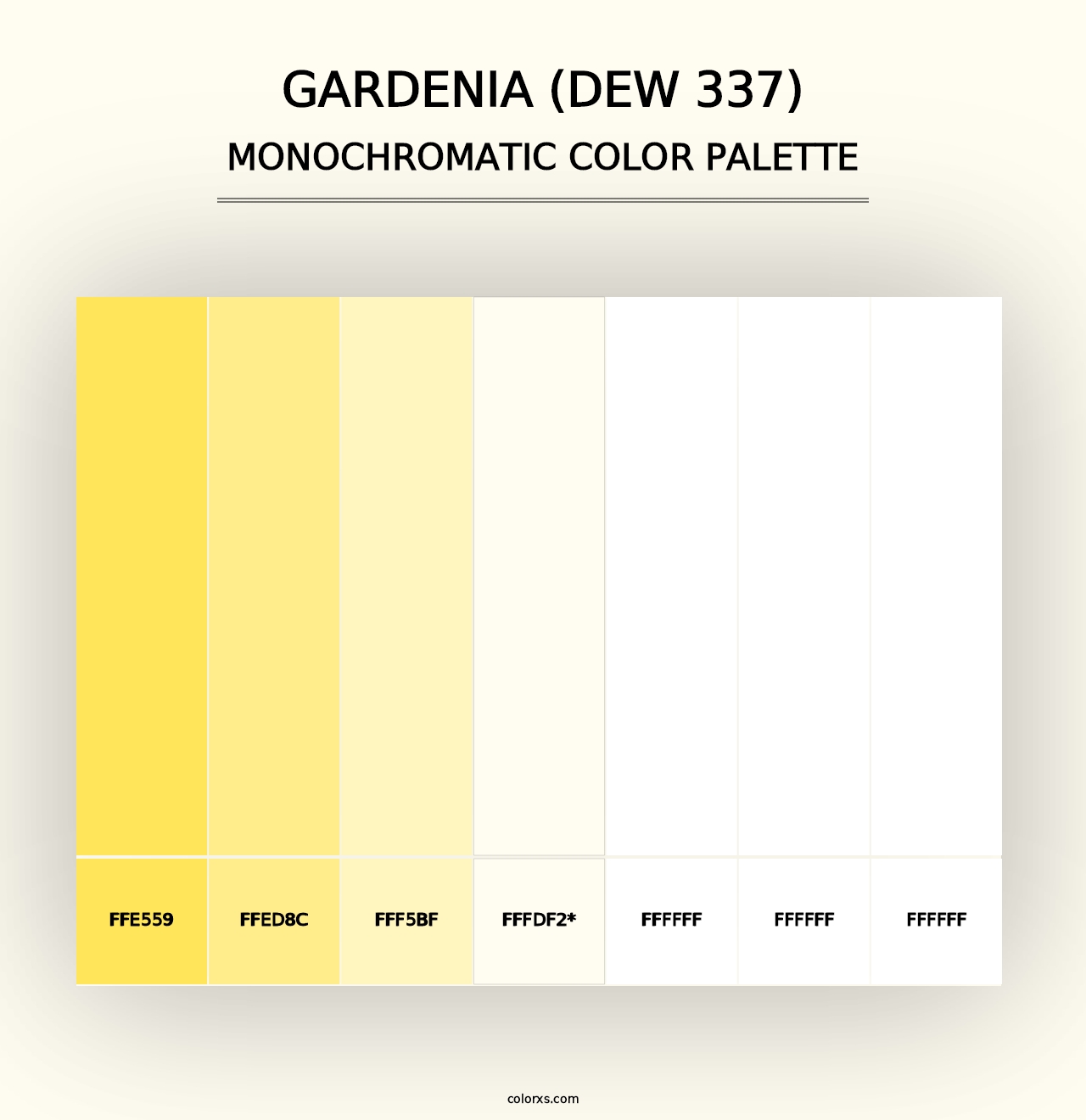 Gardenia (DEW 337) - Monochromatic Color Palette