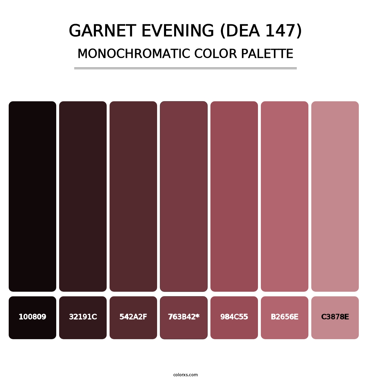 Garnet Evening (DEA 147) - Monochromatic Color Palette