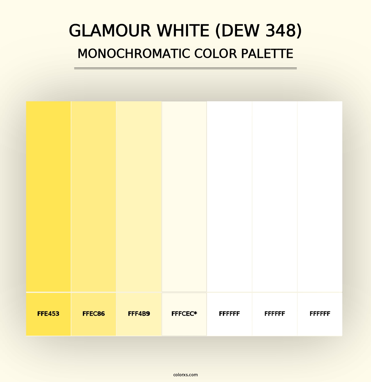 Glamour White (DEW 348) - Monochromatic Color Palette