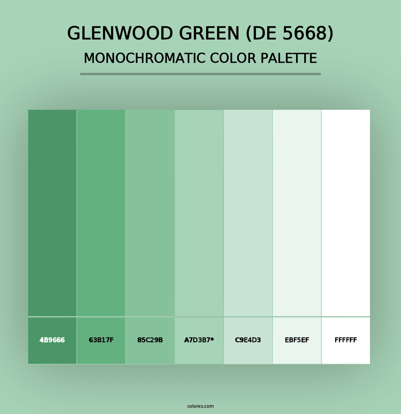 Glenwood Green (DE 5668) - Monochromatic Color Palette