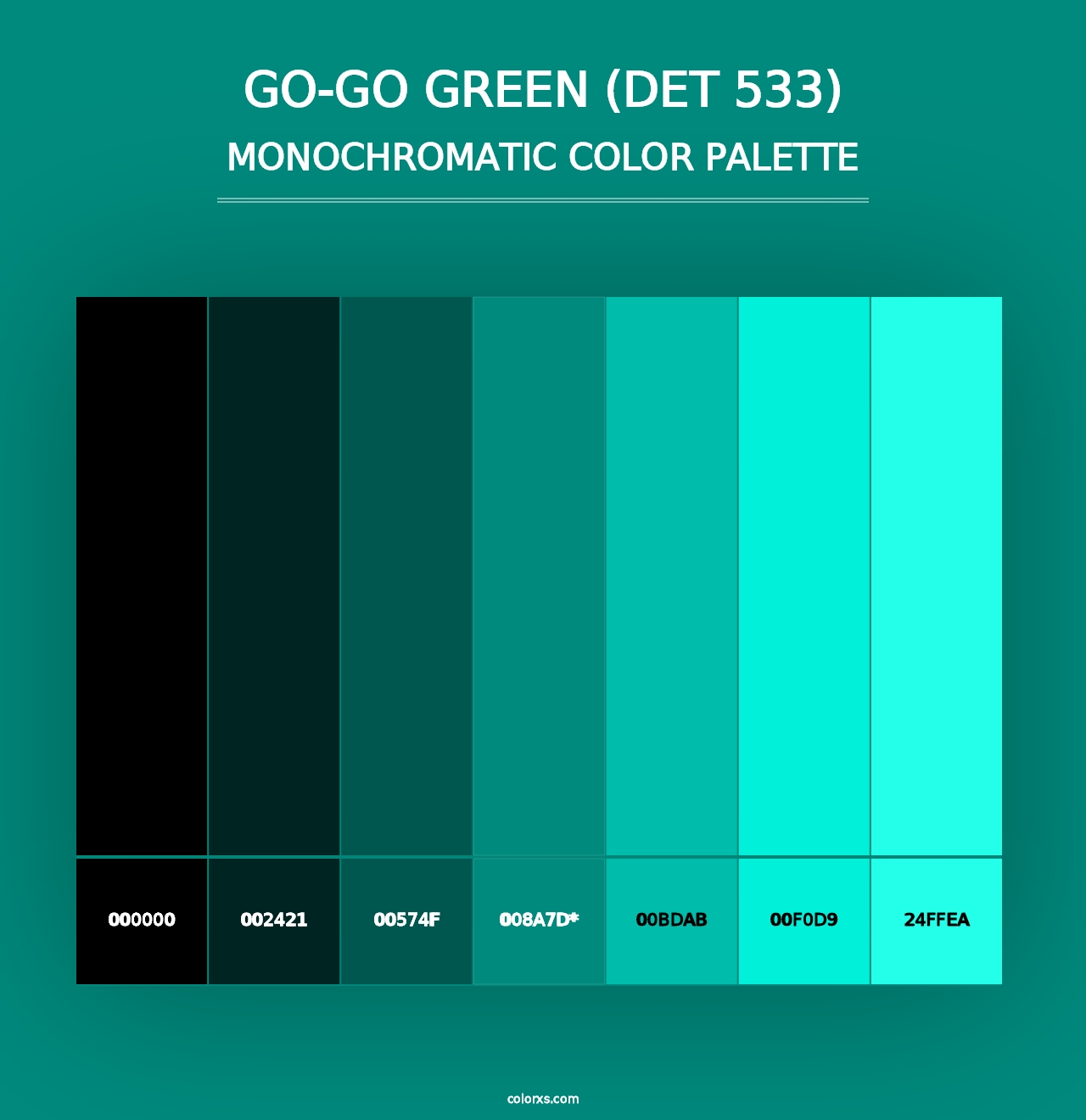 Go-Go Green (DET 533) - Monochromatic Color Palette