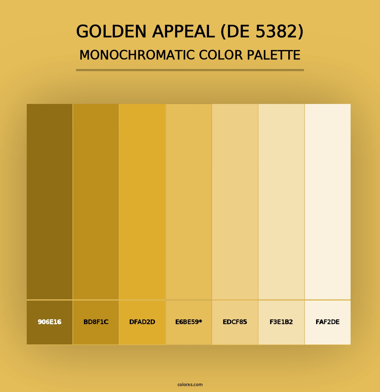 Golden Appeal (DE 5382) - Monochromatic Color Palette