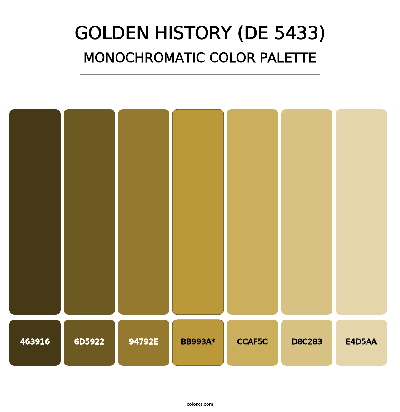 Golden History (DE 5433) - Monochromatic Color Palette