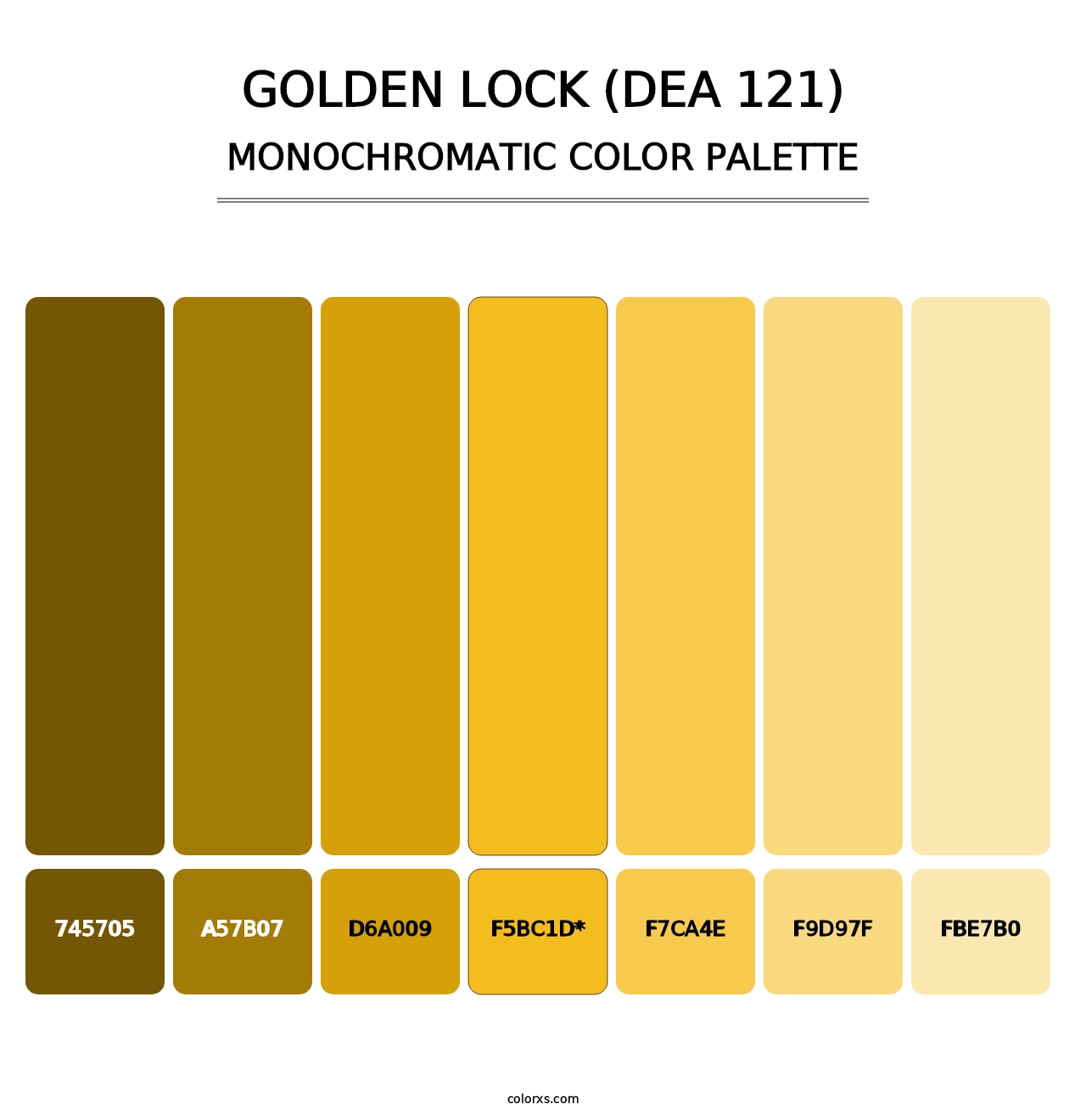 Golden Lock (DEA 121) - Monochromatic Color Palette