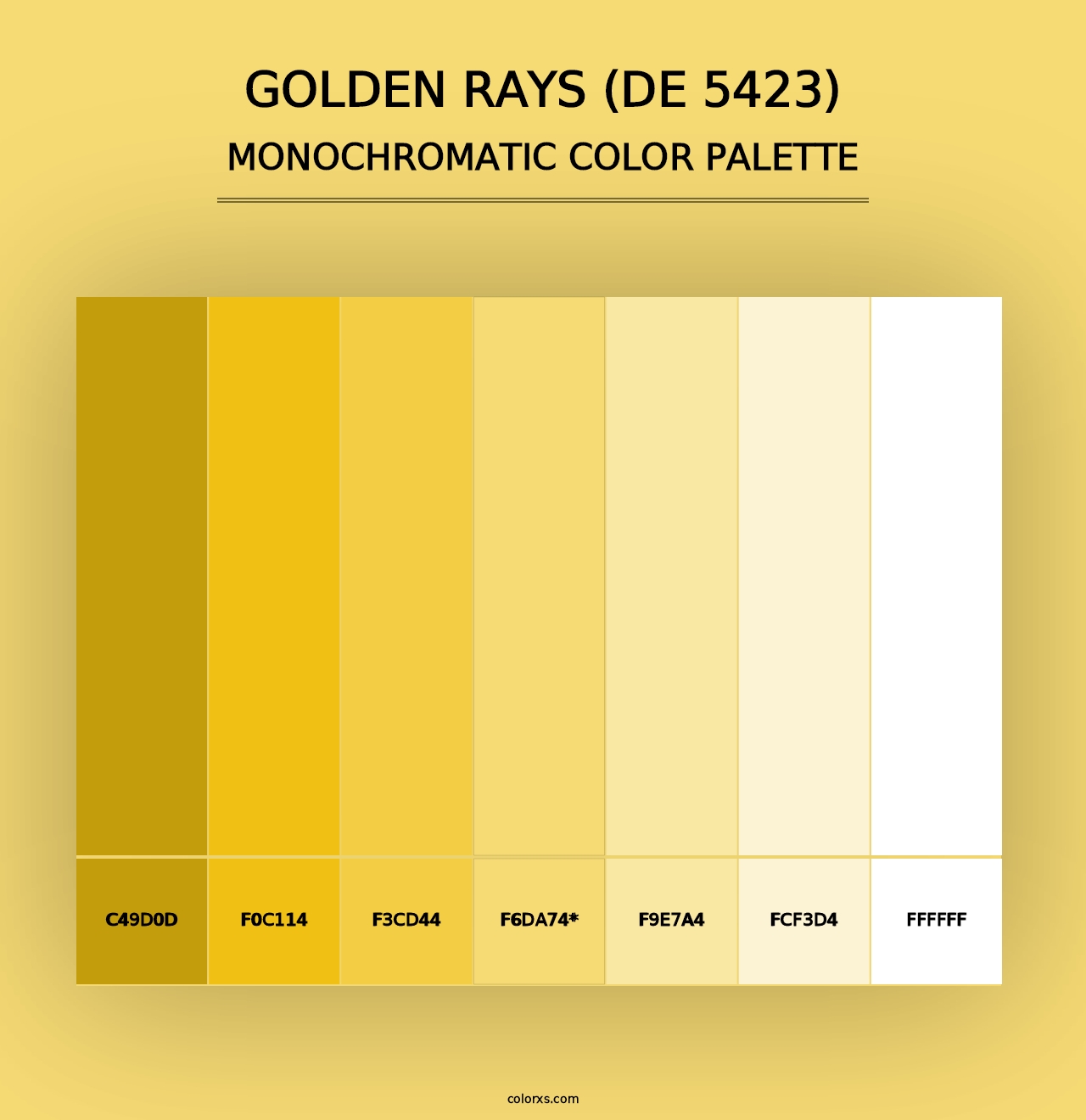 Golden Rays (DE 5423) - Monochromatic Color Palette