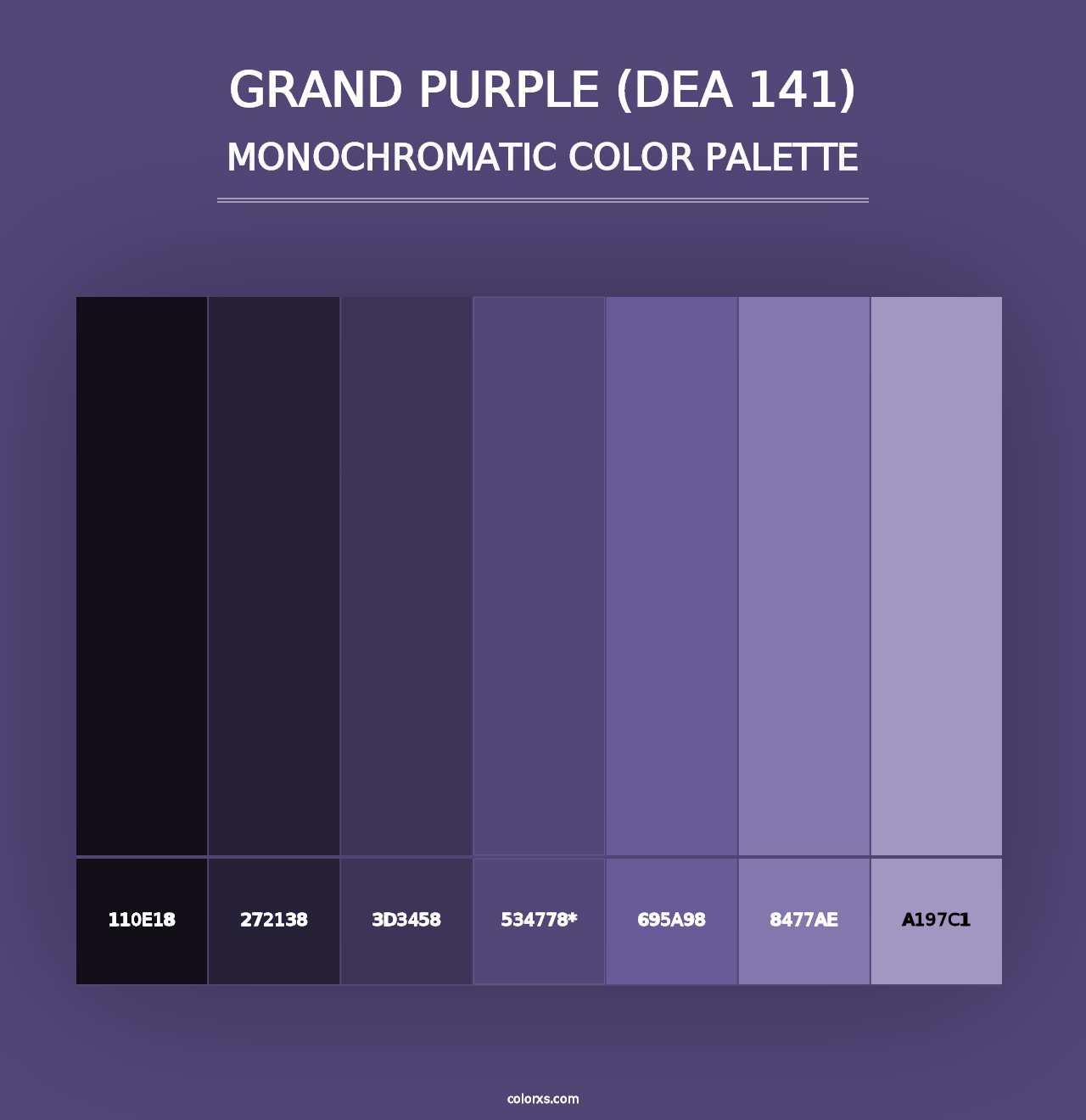 Grand Purple (DEA 141) - Monochromatic Color Palette