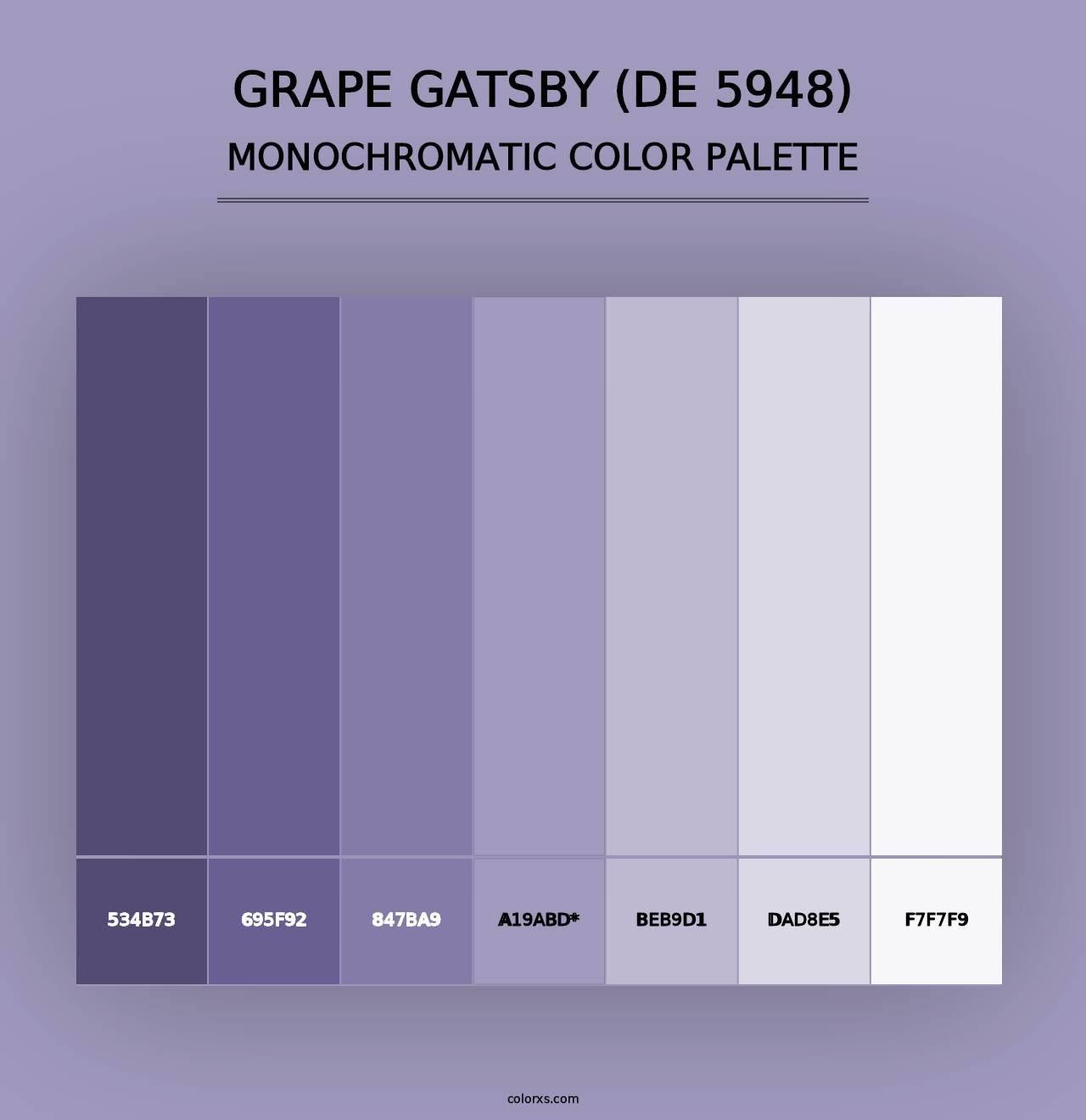 Grape Gatsby (DE 5948) - Monochromatic Color Palette