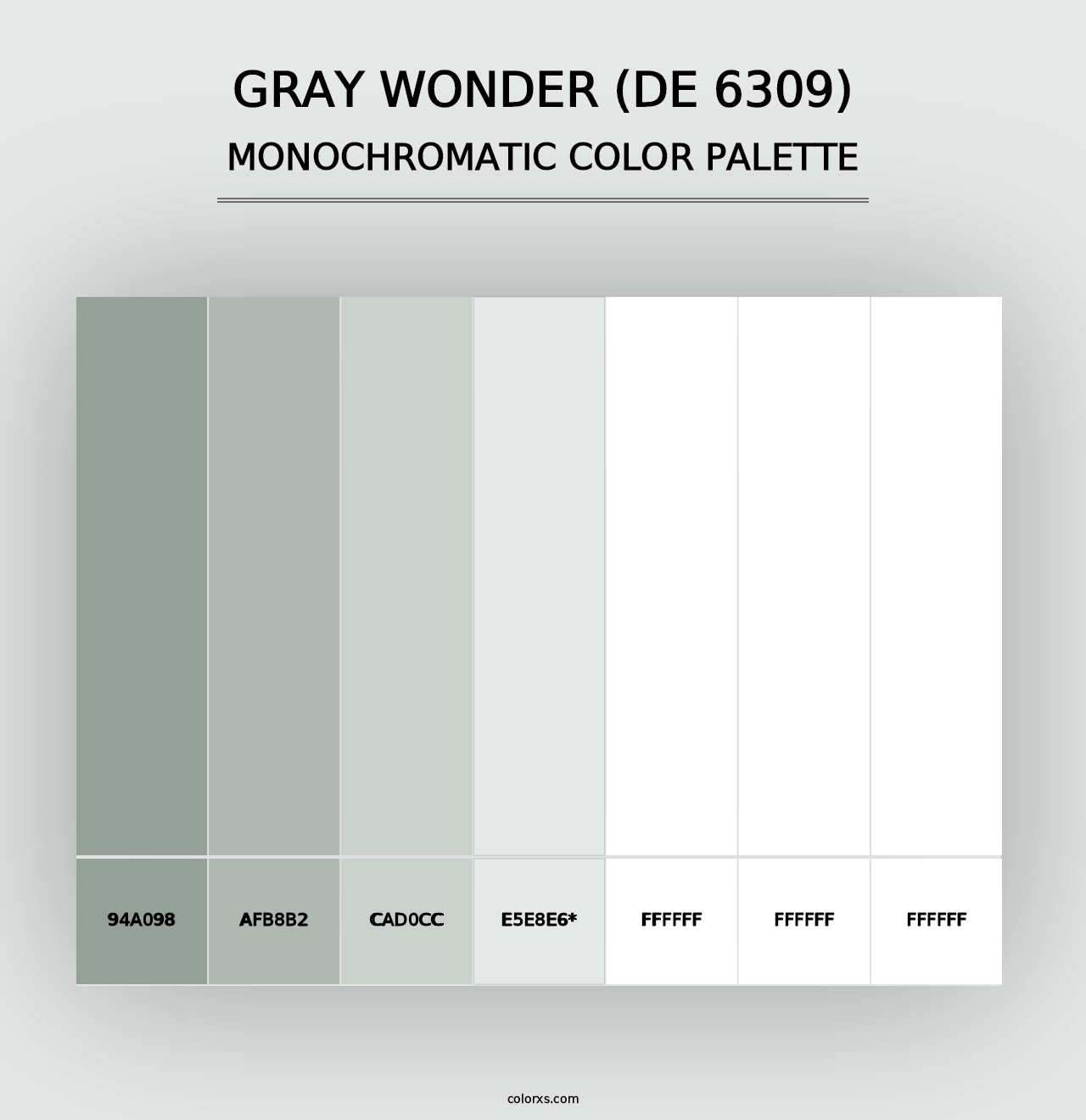 Gray Wonder (DE 6309) - Monochromatic Color Palette