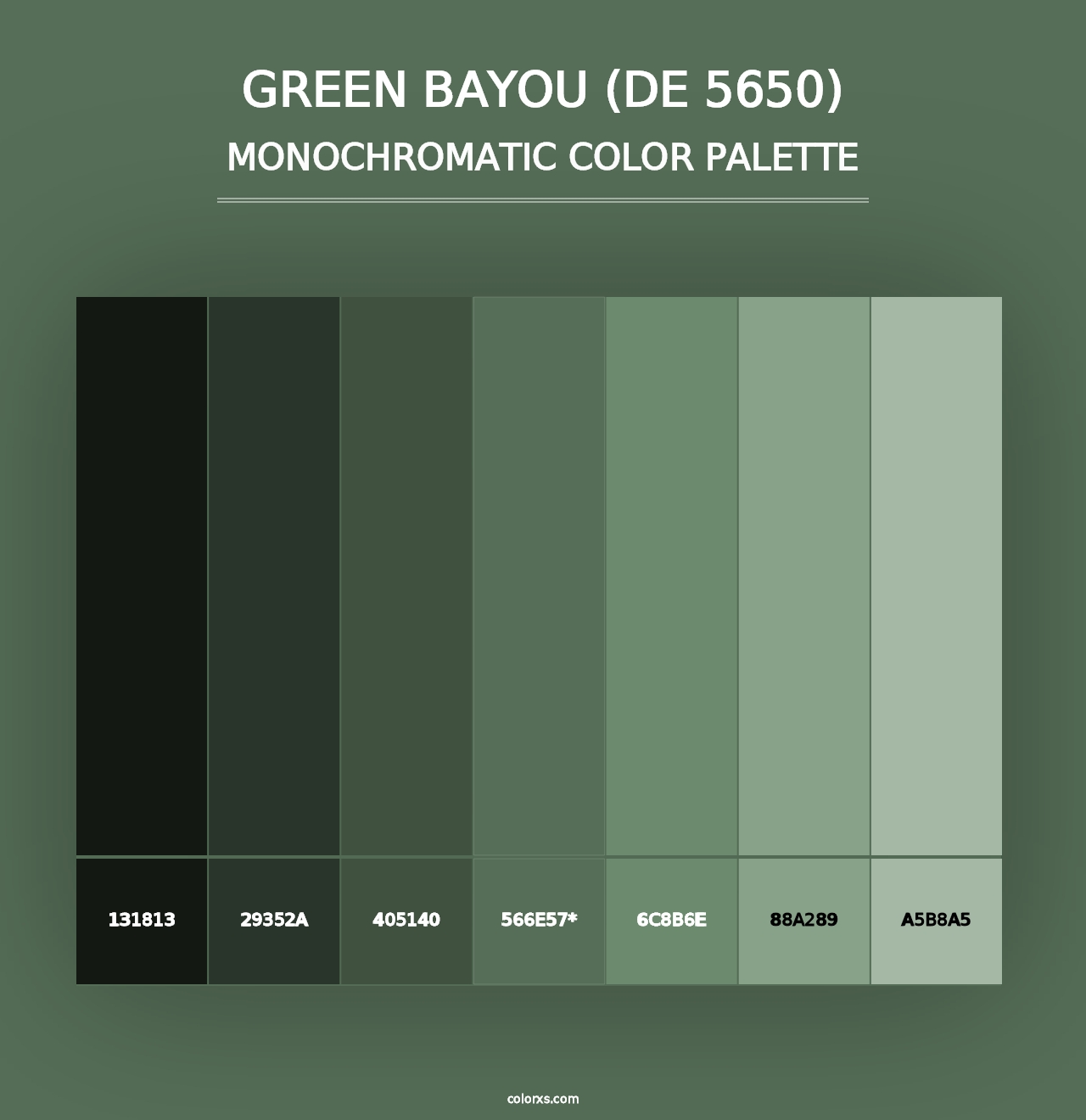 Green Bayou (DE 5650) - Monochromatic Color Palette