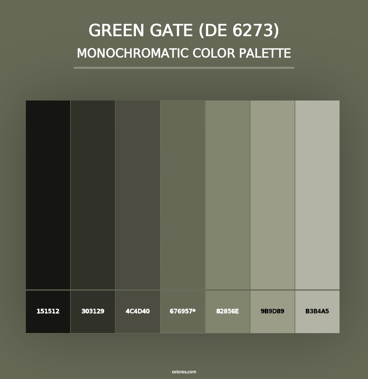 Green Gate (DE 6273) - Monochromatic Color Palette