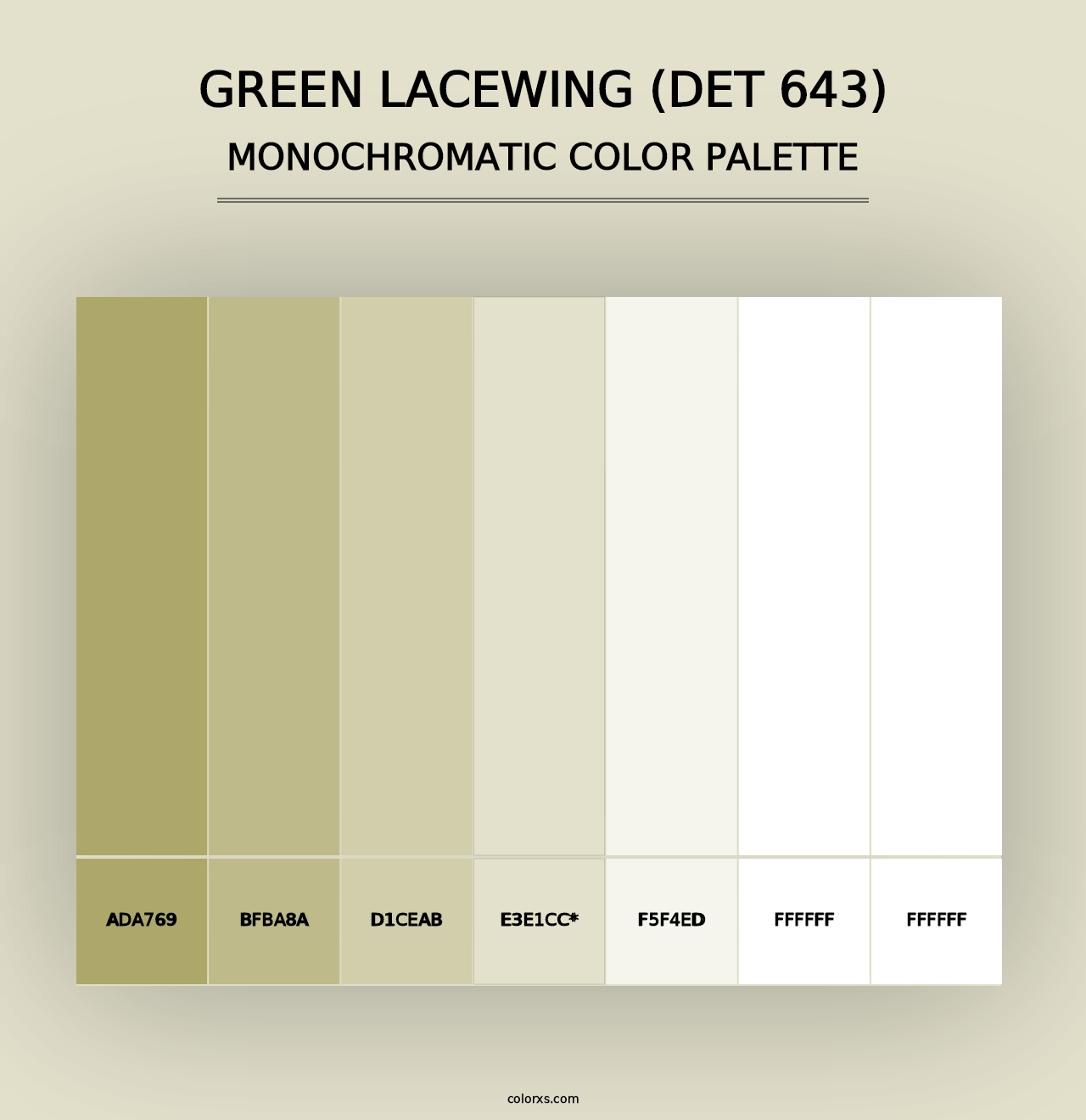 Green Lacewing (DET 643) - Monochromatic Color Palette