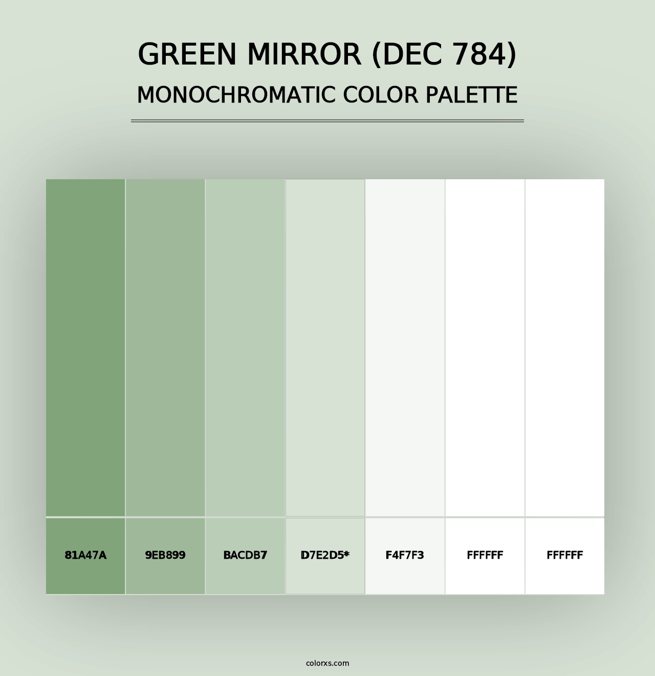 Green Mirror (DEC 784) - Monochromatic Color Palette