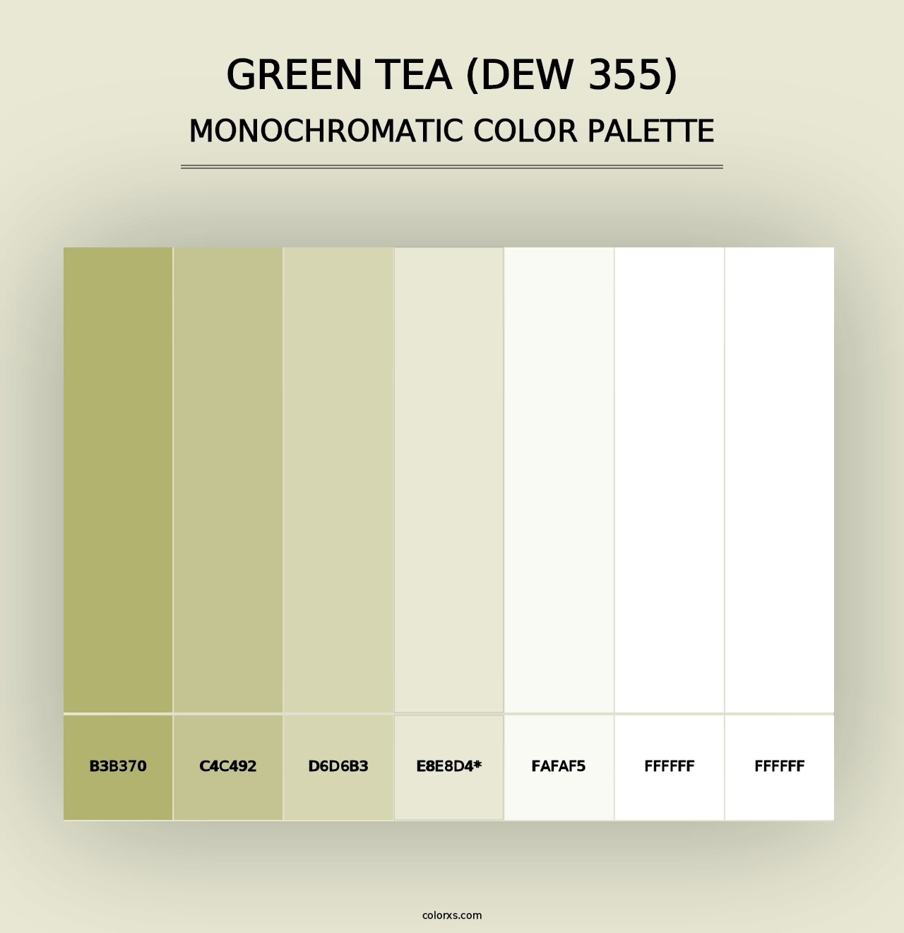 Green Tea (DEW 355) - Monochromatic Color Palette