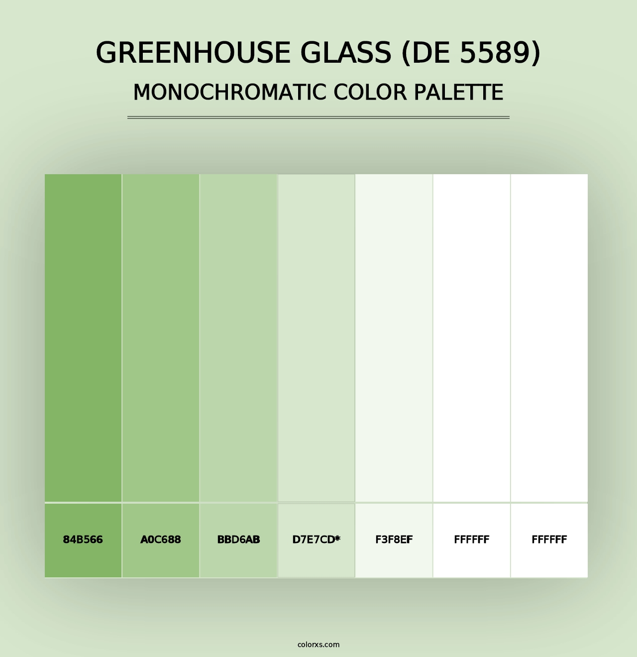 Greenhouse Glass (DE 5589) - Monochromatic Color Palette