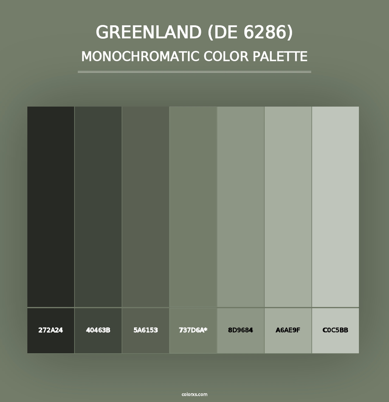 Greenland (DE 6286) - Monochromatic Color Palette