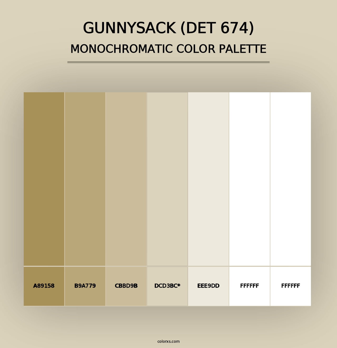 Gunnysack (DET 674) - Monochromatic Color Palette