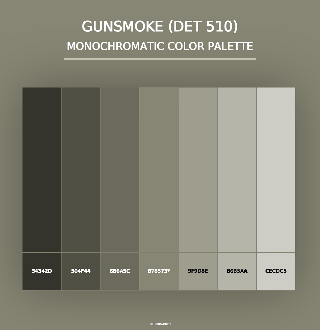 Gunsmoke (DET 510) - Monochromatic Color Palette