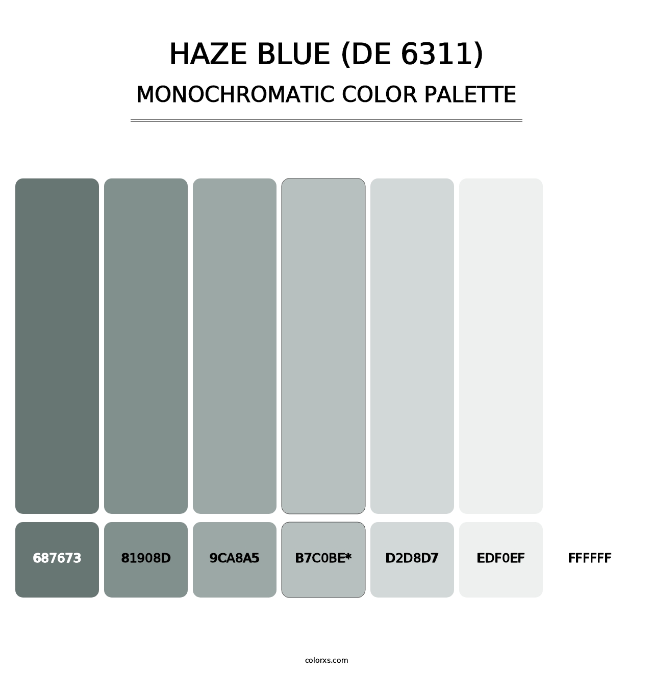 Haze Blue (DE 6311) - Monochromatic Color Palette