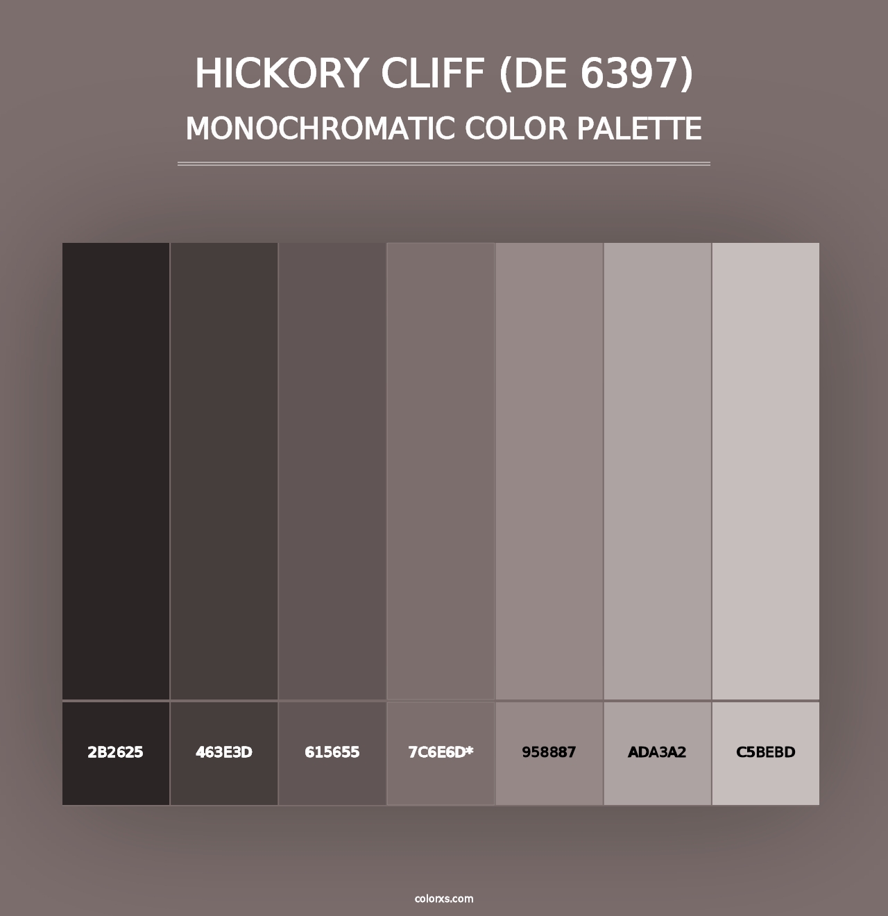 Hickory Cliff (DE 6397) - Monochromatic Color Palette