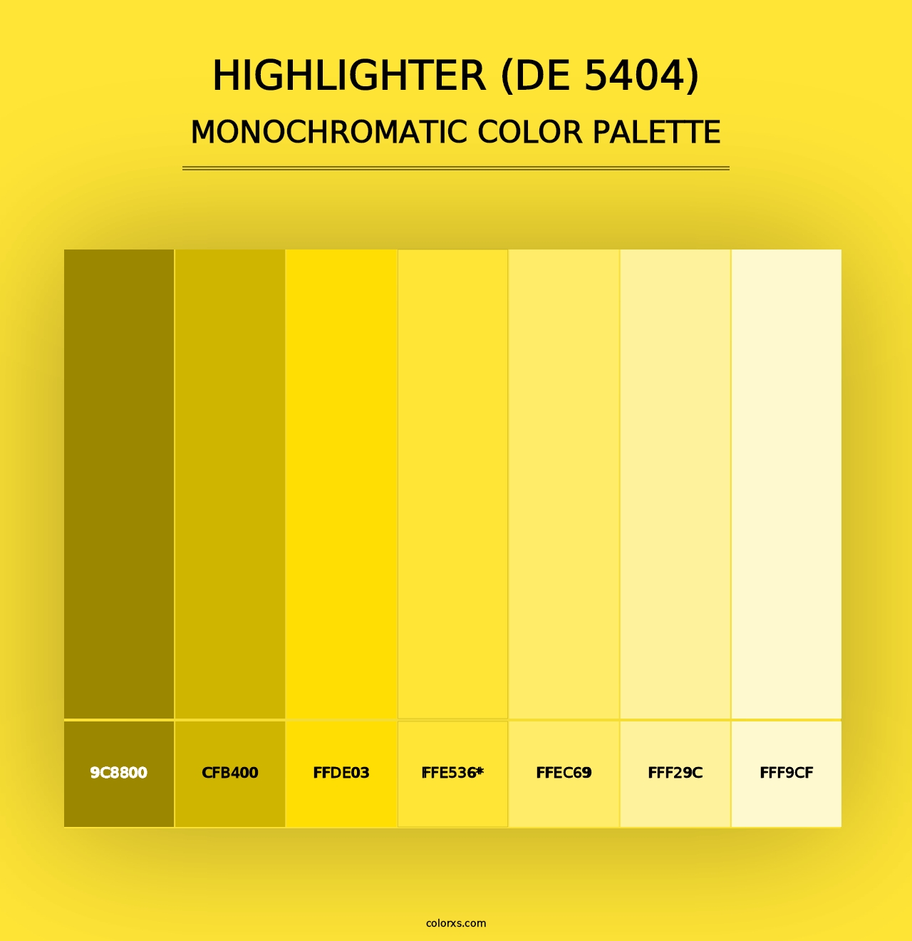 Highlighter (DE 5404) - Monochromatic Color Palette