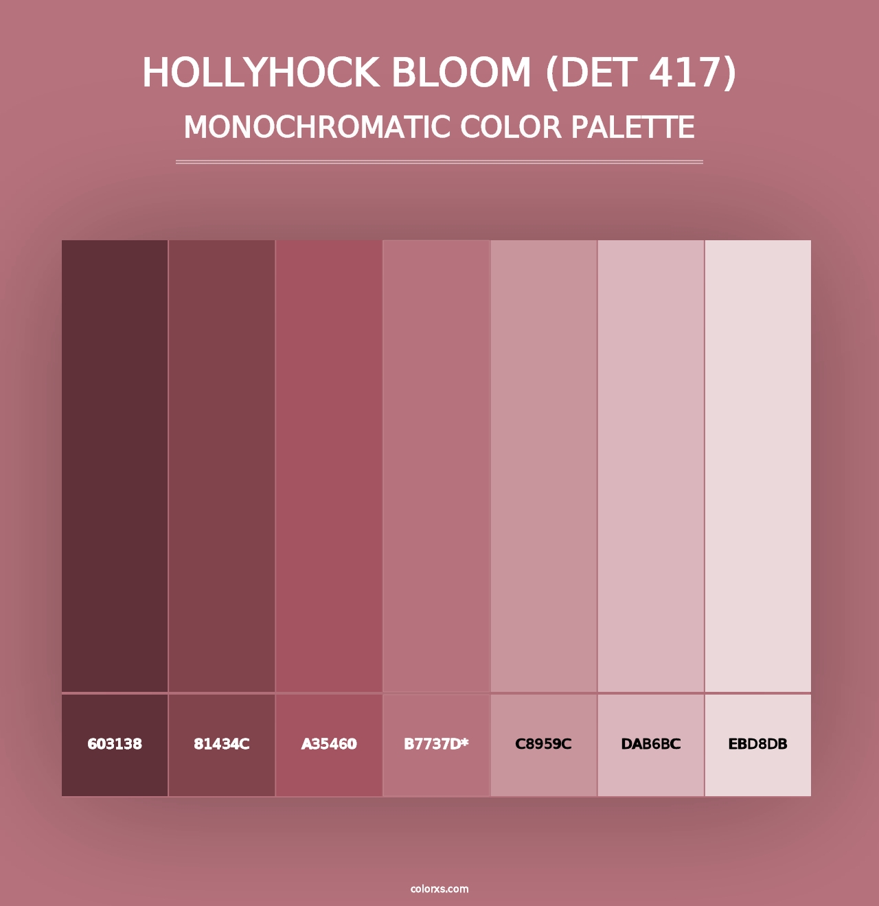 Hollyhock Bloom (DET 417) - Monochromatic Color Palette