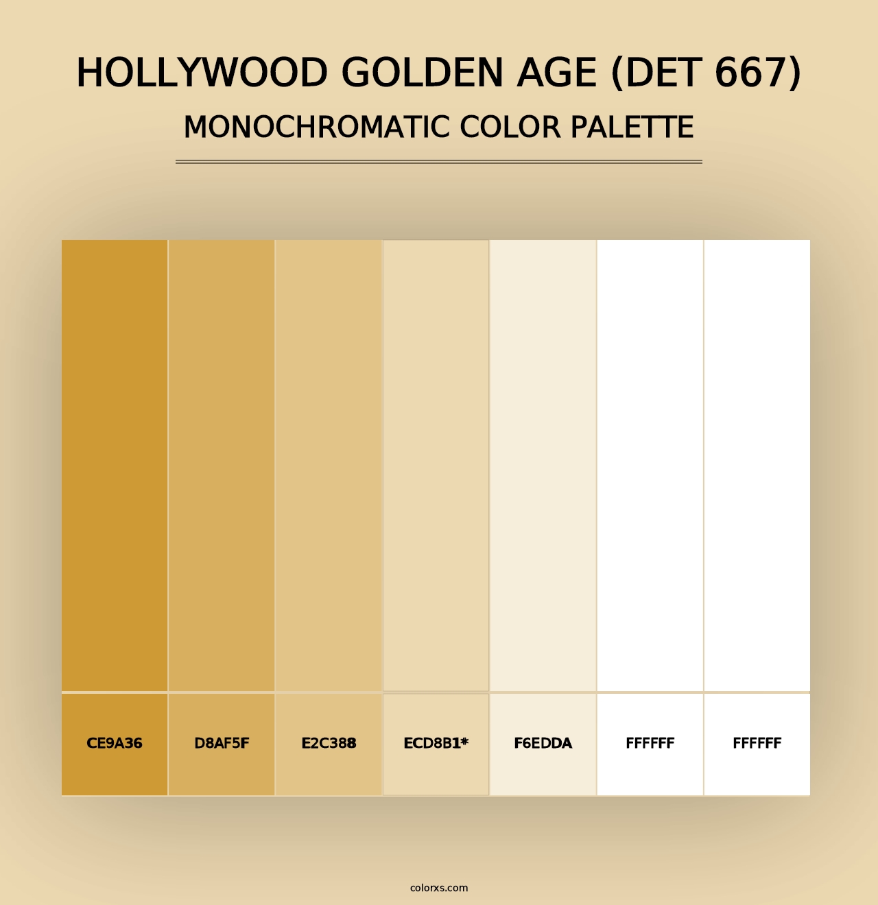 Hollywood Golden Age (DET 667) - Monochromatic Color Palette