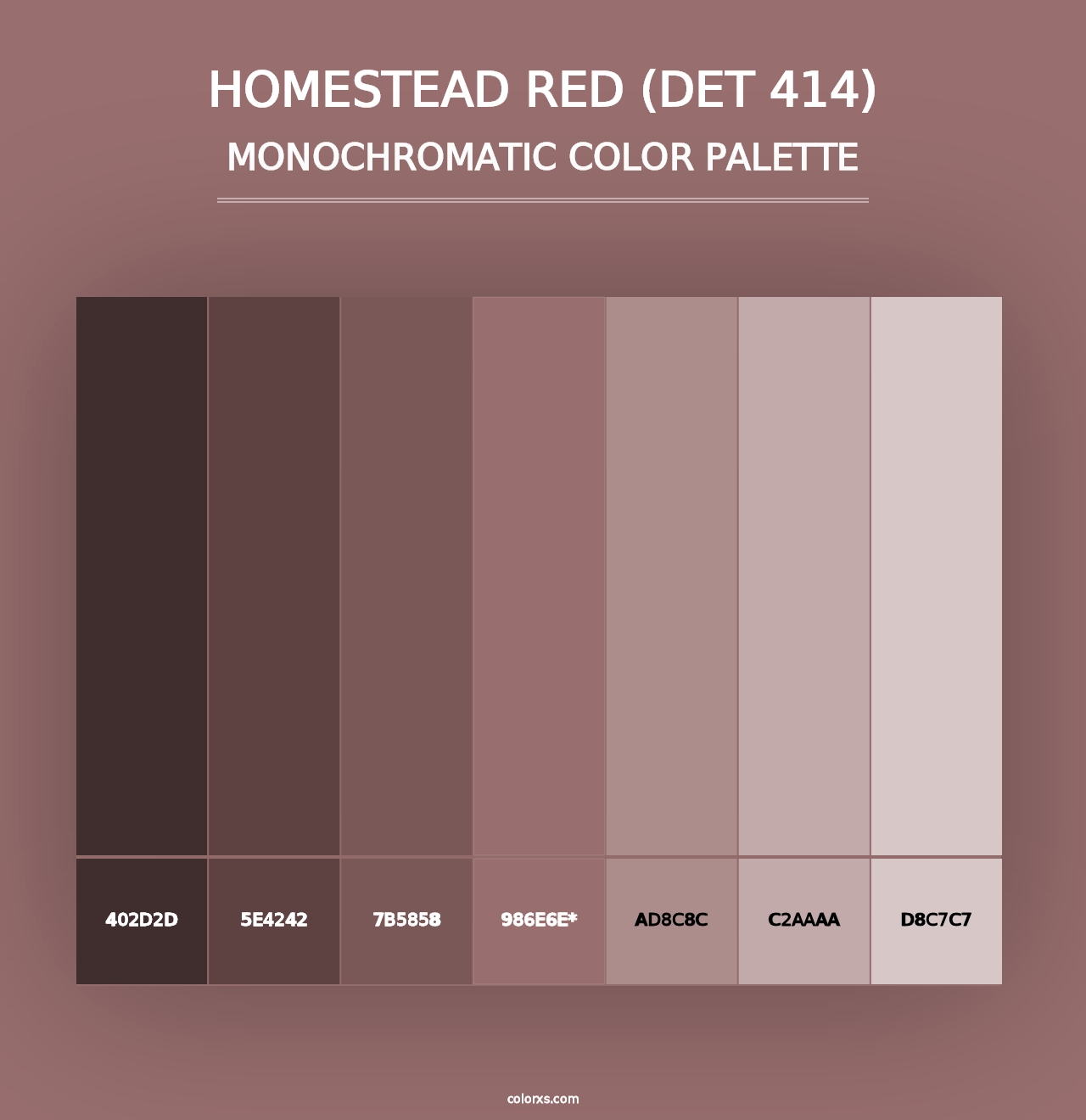 Homestead Red (DET 414) - Monochromatic Color Palette